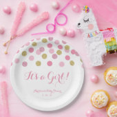 Pink und Gold Glitzer Baby Duschpapiere Teller (Party)