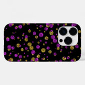 Pink und Gold Glitzer Confetti auf Black Phone Cas Case-Mate iPhone Hülle (Rückseite (Horizontal))