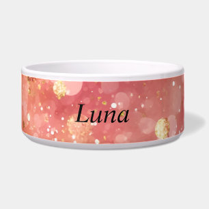 Pink und Gold Glitzer Keramik Pet Bowl Napf