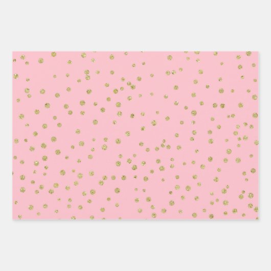 Pink und Gold Glitzer passen Muster Geschenkpapier Set (Vorderseite 2)