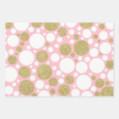 Pink und Gold Glitzer passen Muster Geschenkpapier Set (Vorderseite)