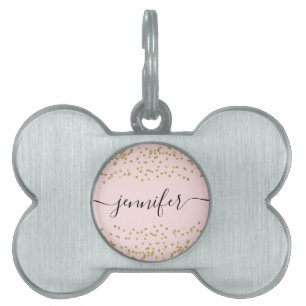 Pink und Gold Glitzer Pet-Tag Tiermarke