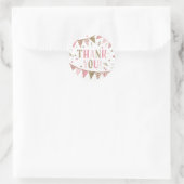 Pink und Gold Glitzer Vielen Dank Runder Aufkleber (Tasche)