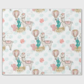 Pink und Gold Glitzer Wüste Steampunk Llama Geschenkpapier (Flach)