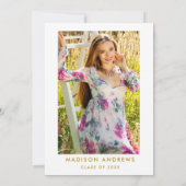 Pink und Gold Graduation Party Einladung - Foto zu (Rückseite)