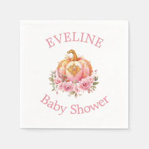 Pink und Gold Halloween Little Pumpkin Baby Dusche Serviette