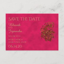 Pink und Gold indische Hochzeit retten das Datum Save The Date