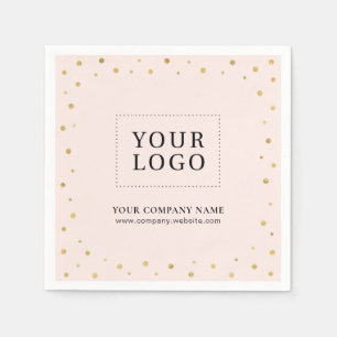 Pink- und Gold-Konfetti-Logo für Geschäftsförderun Serviette