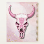 Pink und Gold Kuh Skull Persönlicher Planer (Rückseite)