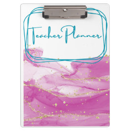 Pink und Gold Lehrerin Binder Klemmbrett