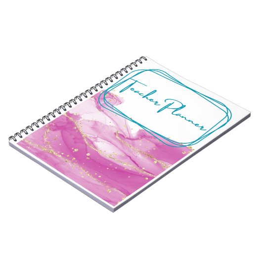 Pink und Gold Lehrerin Binder Notizblock (Linke Seite)