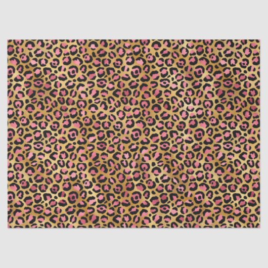 Pink und Gold Leopard Serie Design 13 Seidenpapier (Vorderseite)