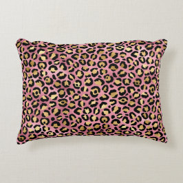 Pink und Gold Leopard Serie Design 15 Dekokissen