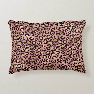 Pink und Gold Leopard Serie Design 15 Dekokissen