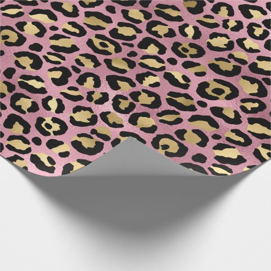 Pink und Gold Leopard Serie Design 15 Geschenkpapier (Ecke)