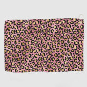 Pink und Gold Leopard Serie Design 15 Golfhandtuch (Horizontal)