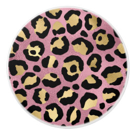 Pink und Gold Leopard Serie Design 15 Keramikknauf