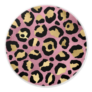 Pink und Gold Leopard Serie Design 15 Keramikknauf
