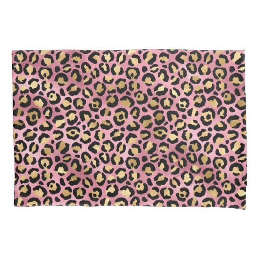 Pink und Gold Leopard Serie Design 15 Kissenbezug (Vorderseite)
