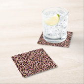 Pink und Gold Leopard Serie Design 15 Rechteckiger Pappuntersetzer (Vor Ort)