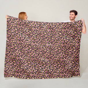 Pink- und Gold-Leoparden-Serien-Design 15 Fleecedecke
