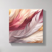 Pink und Gold Luxurious Feathers Pattern Leinwanddruck (Vorderseite)