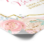 Pink und Gold Magic Carousel Foto Booth Sign Poster (Ecke)