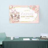 Pink und Gold Magic Carousel Großes Bannerzeichen Banner (Messeveranstaltung)