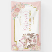 Pink und Gold Magic Carousel Großes Bannerzeichen Banner (Vertikal)