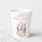 Pink und Gold Magic Carousel Paper Cup Pappbecher (Rückseite)