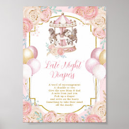 Pink und Gold Magic Carousel Spate Night Diaper Poster