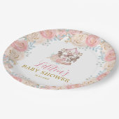 Pink und Gold Magical Carousel Paper Plate Pappteller (Schrägansicht)