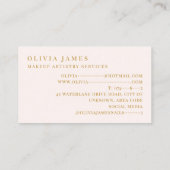 Pink und Gold Makeup Künstlerkosmetik Schönheitssa Visitenkarte (Rückseite)