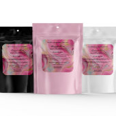 Pink und Gold Marmorsäulen - Pouchetikett Quadratischer Aufkleber