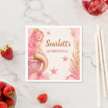 Pink- und Gold-Meerjungfrau-Geburtstag