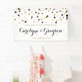 Pink und Gold Moderne Confetti Dots Hochzeitsbanne Banner (Insitu)