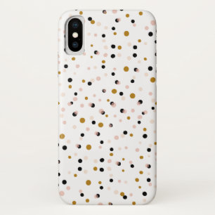 Pink und Gold Moderne Konfetti Dots Muster iPhone X Hülle