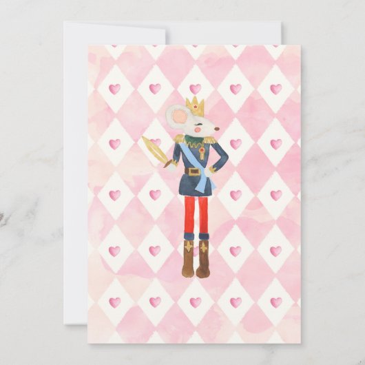 Pink und Gold Nutcracker Birthday Sugum Pflaume Fa Einladung (Rückseite)