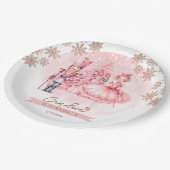 Pink und Gold Nutcracker Birthday Sugum Pflaume Fa Pappteller (Schrägansicht)