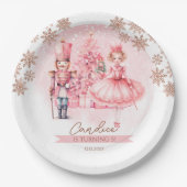 Pink und Gold Nutcracker Birthday Sugum Pflaume Fa Pappteller (Vorderseite)