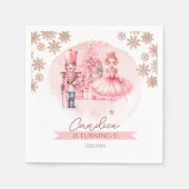 Pink und Gold Nutcracker Birthday Sugum Pflaume Fa Serviette (Vorderseite)