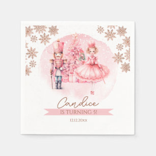 Pink und Gold Nutcracker Birthday Sugum Pflaume Fa Serviette