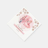 Pink und Gold Nutcracker Birthday Sugum Pflaume Fa Serviette (Ecke)