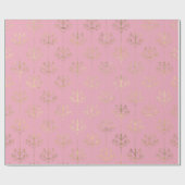 Pink und Gold Paris Foil Kronier Muster Geschenkpapier (Flach)