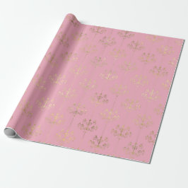 Pink und Gold Paris Foil Kronier Muster Geschenkpapier