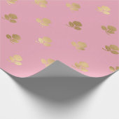 Pink und Gold Pariser Foil-Rose Geschenkpapier (Ecke)