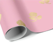 Pink und Gold Pariser Foil-Rose Geschenkpapier (Rolleneckpunkt)