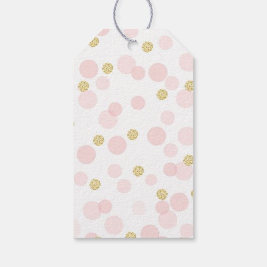 Pink und Gold Princess Confetti Vielen Dank Geschenkanhänger (Rückseite)