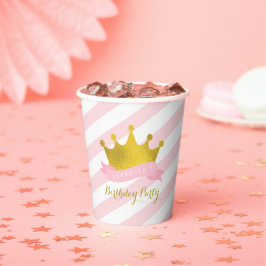 Pink und Gold Princess Geburtstagsparty Paper Cup Pappbecher
