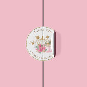 Pink und Gold Pumpkin Blumendusche Runder Aufkleber